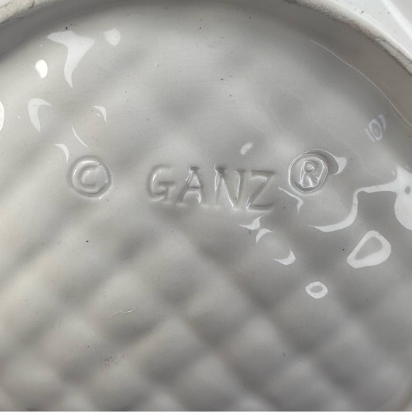 GANZ Embossed Bunny Ceramic Plate 8.5” - Picture 5 of 8